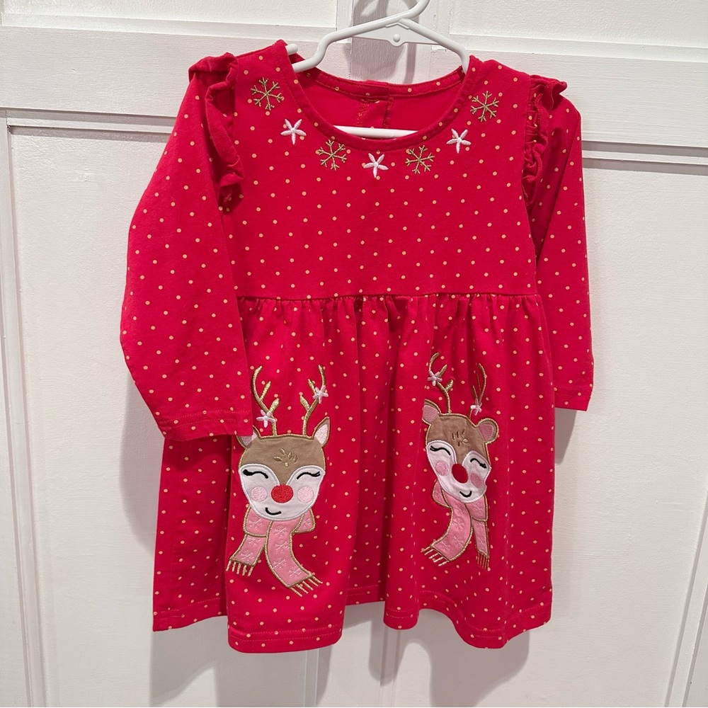Red Polka Dot Reindeer Dress